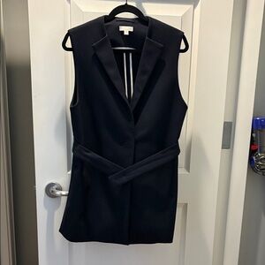 COS Navy Tailored Blazer Vest with Belt